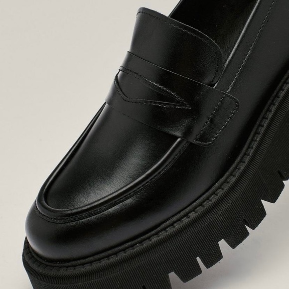 Leather Chunky Penny Loafers SOLD OUT STOCK - Picture 2 of 8